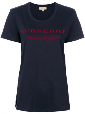 Толстовка с логотипом Burberry. Цвет: синий