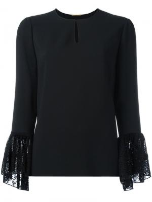 Блузка с кружевными манжетами Saint Laurent. Цвет: чёрный