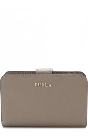 Кожаный кошелек с логотипом бренда Furla. Цвет: серый