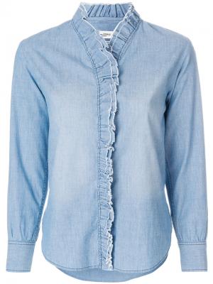 Джинсовая рубашка с рюшами Isabel Marant Étoile. Цвет: синий