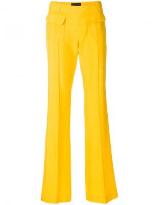 Расклешенные брюки со складками Talbot Runhof. Цвет: жёлтый и оранжевый