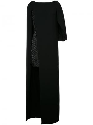 Многослойное платье Monique Lhuillier. Цвет: чёрный