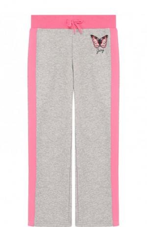 Спортивные брюки прямого кроя с лампасами Juicy Couture. Цвет: серый