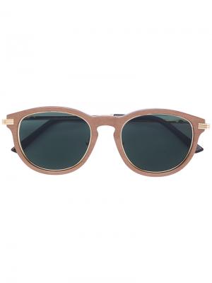 Круглые солнцезащитные очки Cartier. Цвет: коричневый