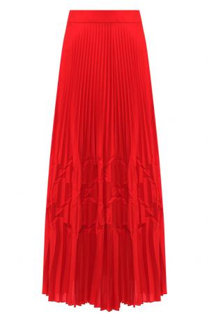 Однотонная плиссированная юбка-миди Givenchy. Цвет: красный