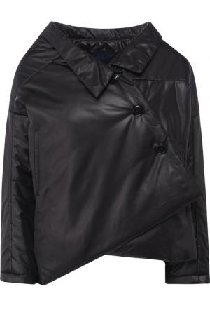 Однотонная куртка асимметричного кроя Yohji Yamamoto. Цвет: черный