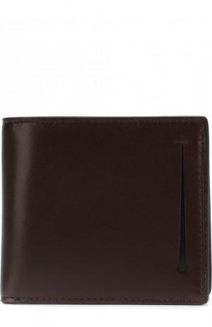 Кожаное портмоне с отделениями для кредитных карт Ermenegildo Zegna. Цвет: темно-коричневый