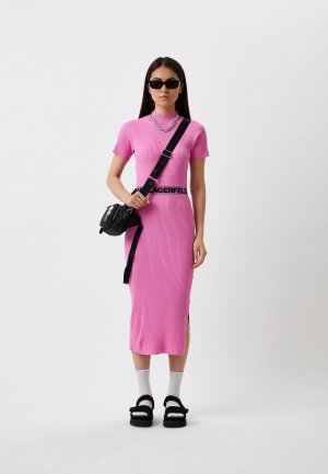 Платье Karl Lagerfeld. Цвет: розовый
