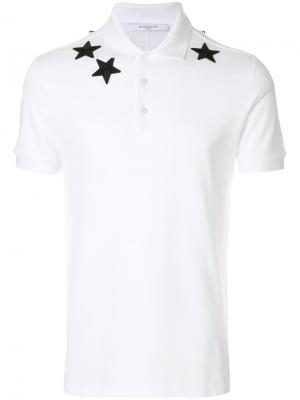 Рубашка-поло со звездами Givenchy. Цвет: белый