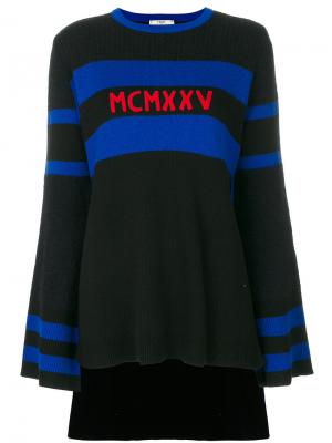 Асимметричный свитер Fendi. Цвет: чёрный