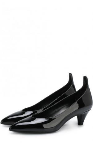 Лаковые туфли на каблуке kitten heel CALVIN KLEIN 205W39NYC. Цвет: черный