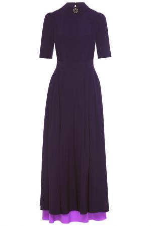 Платье комбинированное, отрезное по линии талии GREYCAT. Цвет: фиолетово-сиреневый