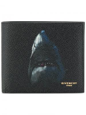 Бумажник с принтом акулы Givenchy. Цвет: чёрный