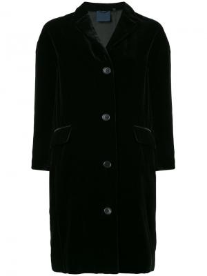 Длинный бархатный пиджак Aspesi. Цвет: чёрный