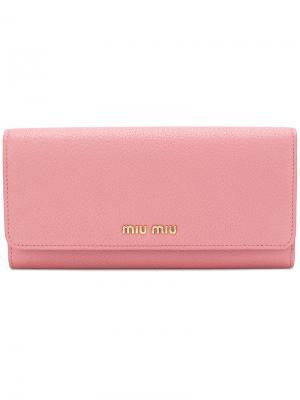 Классический континентальный кошелек Miu. Цвет: розовый и фиолетовый