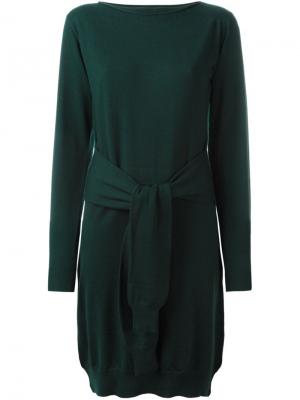 Трикотажное платье с длинными рукавами Mm6 Maison Margiela. Цвет: зелёный