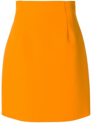 Мини-юбка с завышенной талией MSGM. Цвет: жёлтый и оранжевый