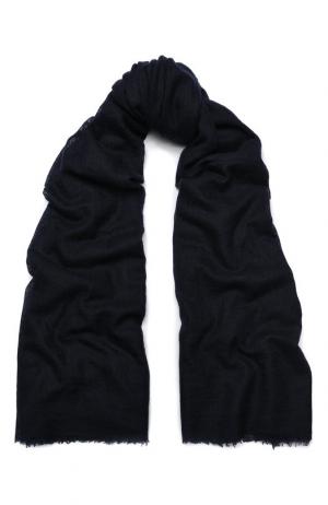 Кашемировый шарф с необработанным краем Allude. Цвет: темно-синий