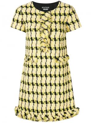 Твидовое платье с короткими рукавами Boutique Moschino. Цвет: жёлтый и оранжевый
