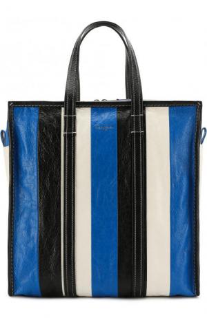 Кожаная сумка Bazar Shopper M Balenciaga. Цвет: синий