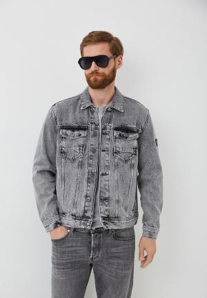 Куртка джинсовая Loft. Цвет: серый
