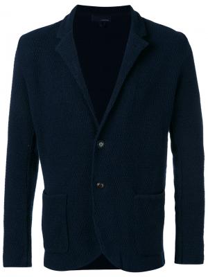 Текстурированный пиджак Lardini. Цвет: синий