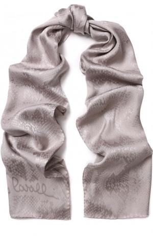 Шелковый шарф Roberto Cavalli. Цвет: светло-серый