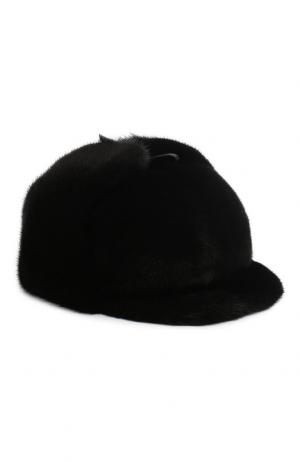 Норковая кепка Бруно FurLand. Цвет: черный