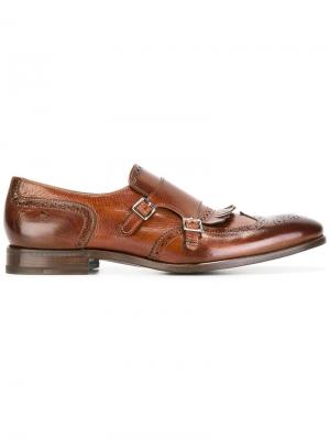 Ботинки-монки с перфорацией Henderson Baracco. Цвет: коричневый
