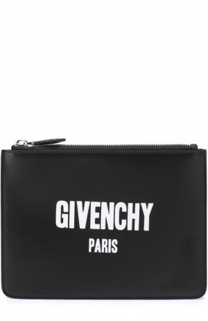 Кожаный футляр для документов на молнии Givenchy. Цвет: черный