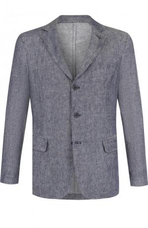 Однобортный льняной пиджак 120% Lino. Цвет: синий