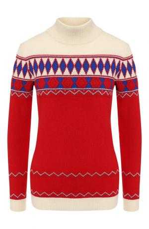 Шерстяной пуловер с воротником-стойкой Maison Margiela. Цвет: бордовый