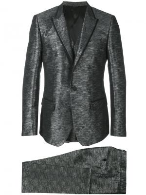 Металлизированный жаккардовый костюм Dolce & Gabbana. Цвет: серый