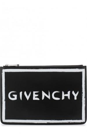 Кошелек на молнии с принтом Givenchy. Цвет: черный