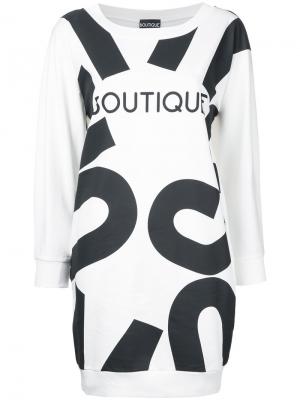 Платье-толстовка с рисунком Boutique Moschino. Цвет: белый