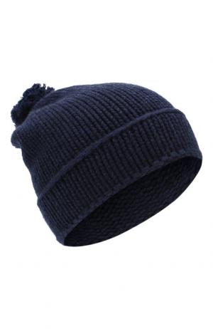 Кашемировая шапка с помпоном Tegin. Цвет: темно-синий