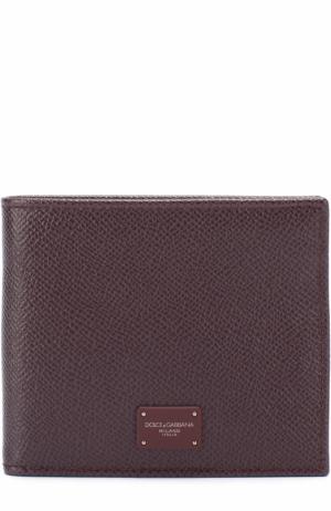Кожаное портмоне с отделениями для кредитных карт Dolce & Gabbana. Цвет: бордовый