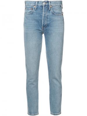 Укороченные облегающие джинсы Re/Done. Цвет: синий