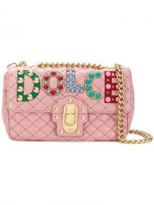 Стеганая сумка на плечо Lucia Dolce & Gabbana. Цвет: розовый и фиолетовый