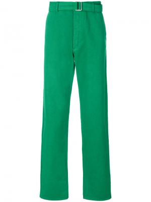 Широкие брюки с ремнем Ami Alexandre Mattiussi. Цвет: зелёный