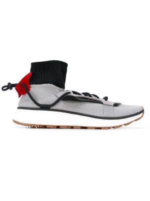 Фактурные кроссовки с носочной вставкой Adidas Originals By Alexander Wang. Цвет: серый