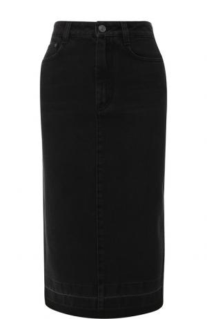 Джинсовая юбка с потертостями Givenchy. Цвет: черный