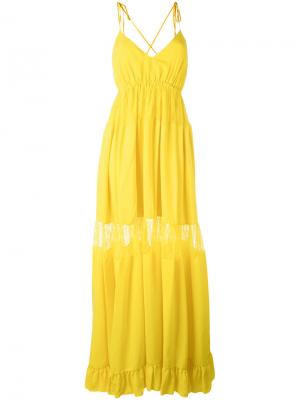 Многослойное длинное платье Nº21. Цвет: жёлтый и оранжевый