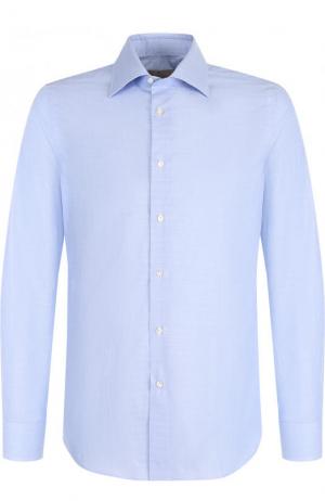 Хлопковая сорочка с воротником кент Canali. Цвет: голубой
