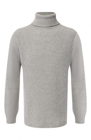 Шерстяной свитер фактурной вязки Emporio Armani. Цвет: светло-серый