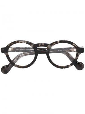 Круглые очки Moncler Eyewear. Цвет: коричневый