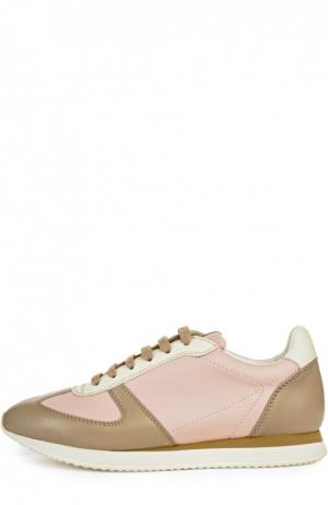Кожаные кеды Windham на шнуровке Ralph Lauren. Цвет: розовый
