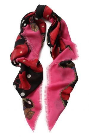 Кашемировый шарф с принтом Dolce & Gabbana. Цвет: черный
