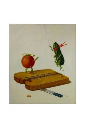 Картина Смелые овощи JANE AND JACK ART STUDIO. Цвет: коричневый