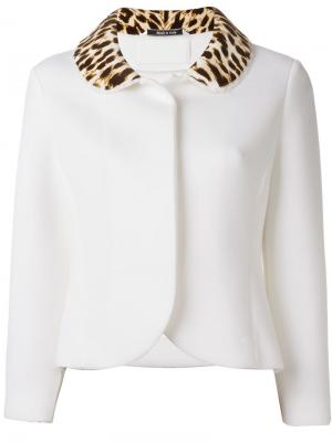 Пиджак с леопардовым воротником Maison Margiela. Цвет: белый